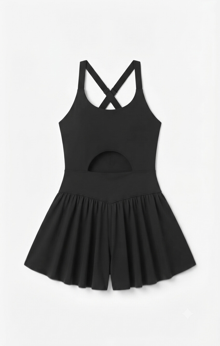 IUGA Workout Romper Tummy Control Padded Athletic Romper with Shorts Black Size